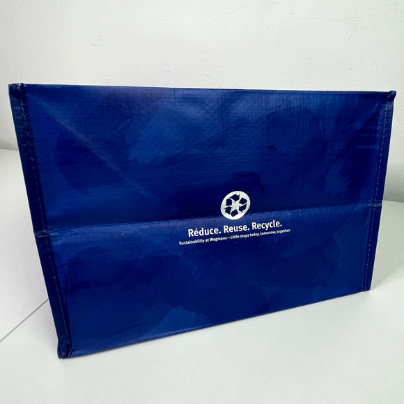 Set of 3 — Wegmans Blue Rainbow Heart Reusable Grocery Tote Bag w/ Liner NWT NEW - Picture 11 of 11